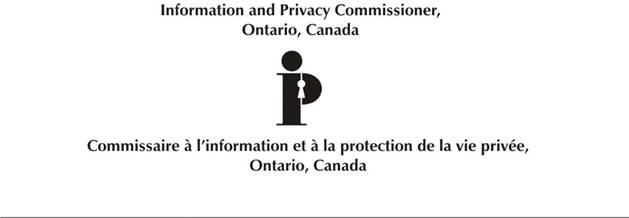 Logo of the Information and Privacy Commissioner of Ontario, Canada / Logo du Commissaire à l'information et à la protection de la vie privée de l'Ontario, Canada  